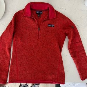 Patagonia Womens Better Sweater Quarter Zip Fleece XS Red